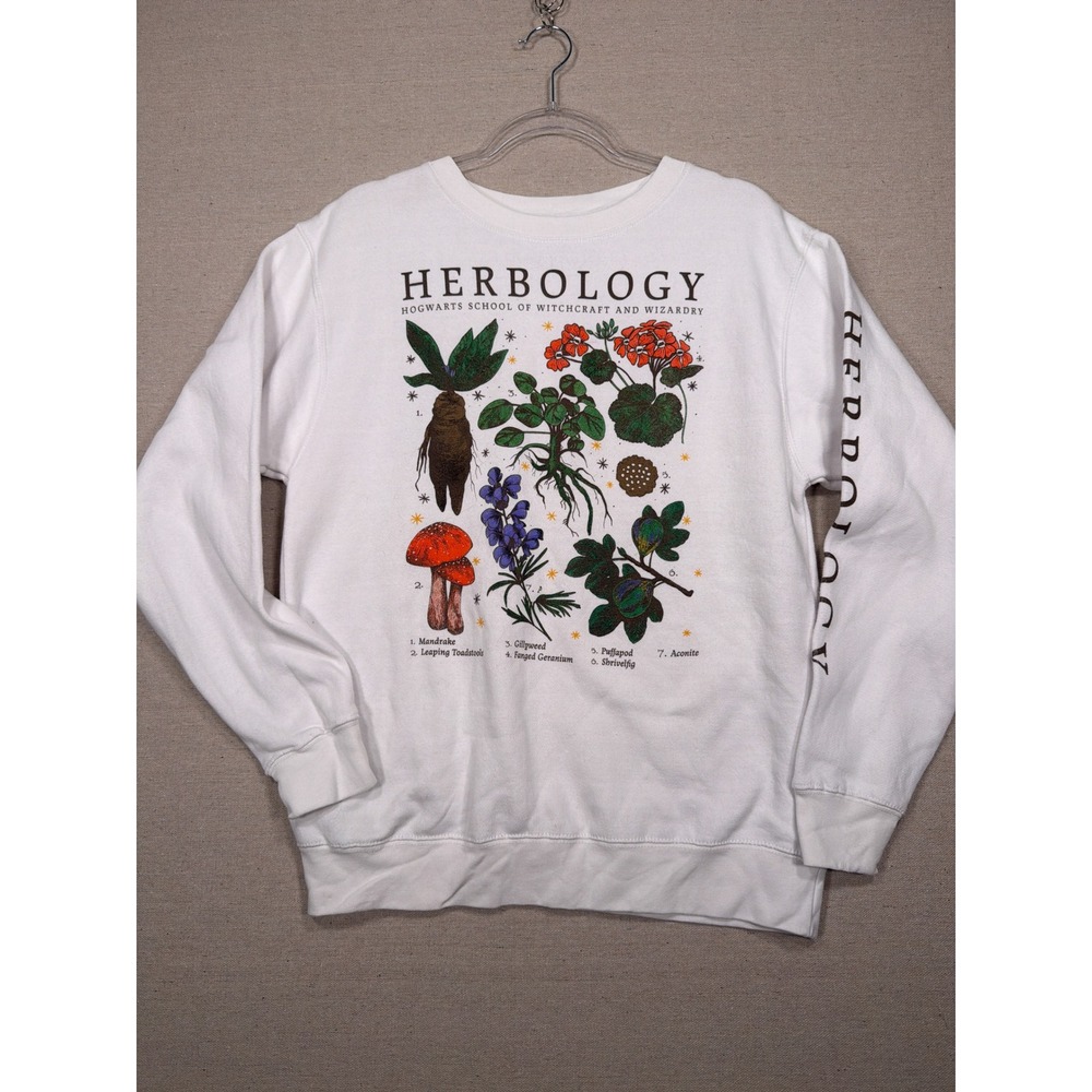 Harry Potter Herbology Hogwarts Graphic Sweatshirt White Medium